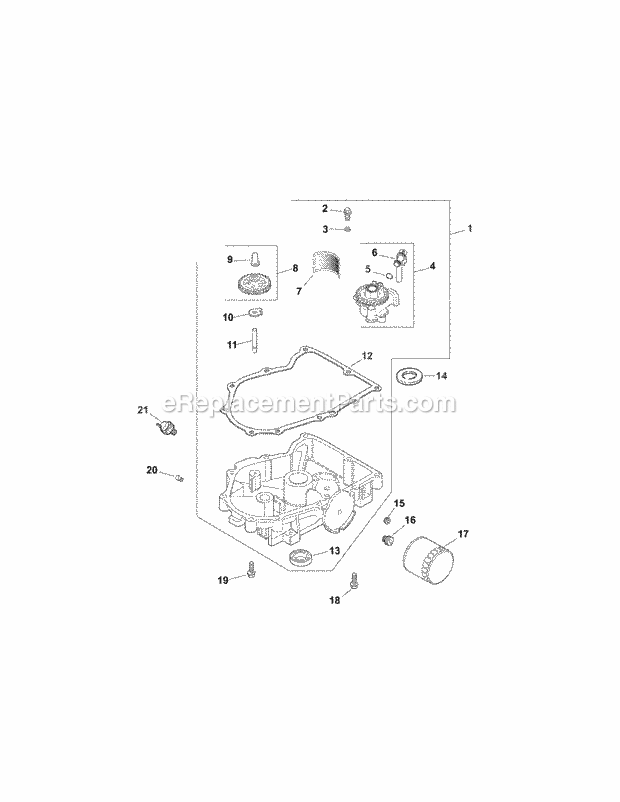 Kohler Cv740-0039 Oil Pan Lubrication Diagram and Parts List for M60-KH 53CB5BDX750-27HP-OHV Cub Cadet Lawn Tractor